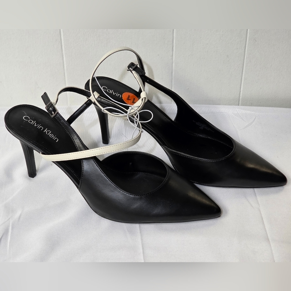 Calvin Klein Ginelly Black and Cream Women's Dress Heels Womens Size 11 New